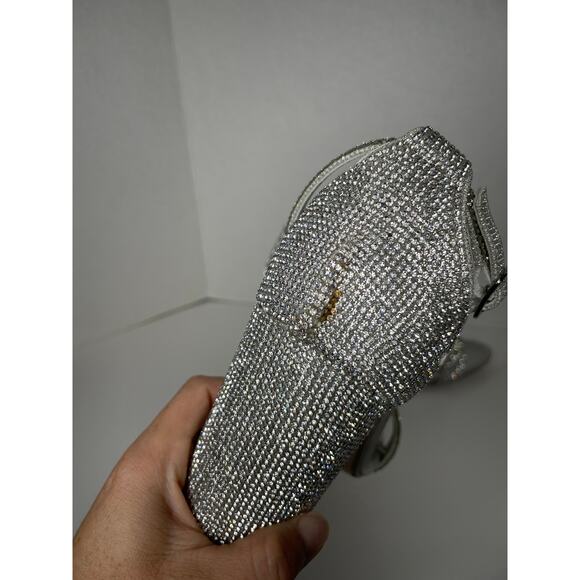 Steve Madden Carrson Crystal Heels Silver Size 10 - Picture 7 of 12